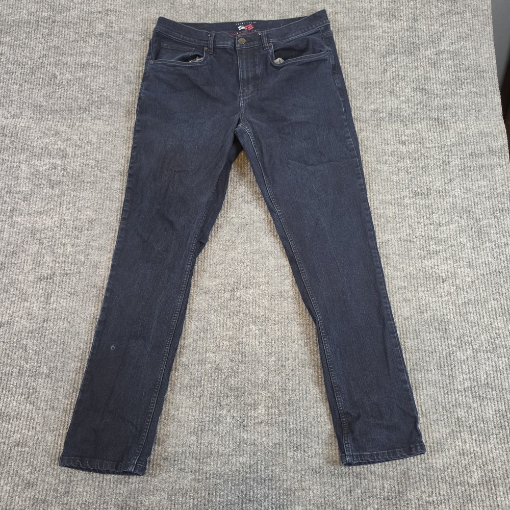 Perry Ellis America Men's Jeans 34x32 Dark Wash Stretch Slim Straight Deni